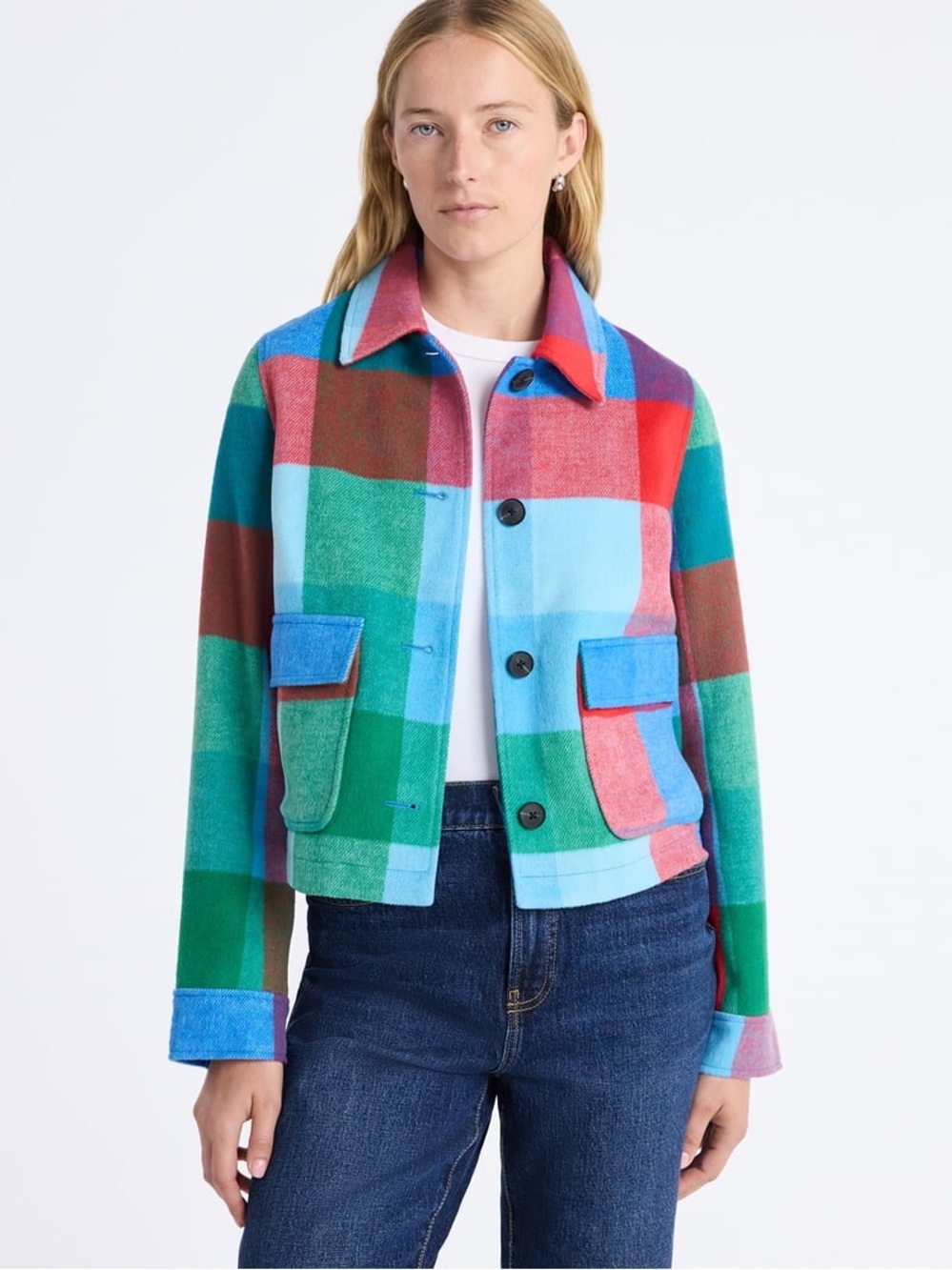 Twee style plaid skirt and jacket set - Picture 3 of 7